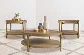 Best Furniture Outlet - Coaster - Arini 3-piece Round Coffee and End Table Set Sand Wash - 706188-S3